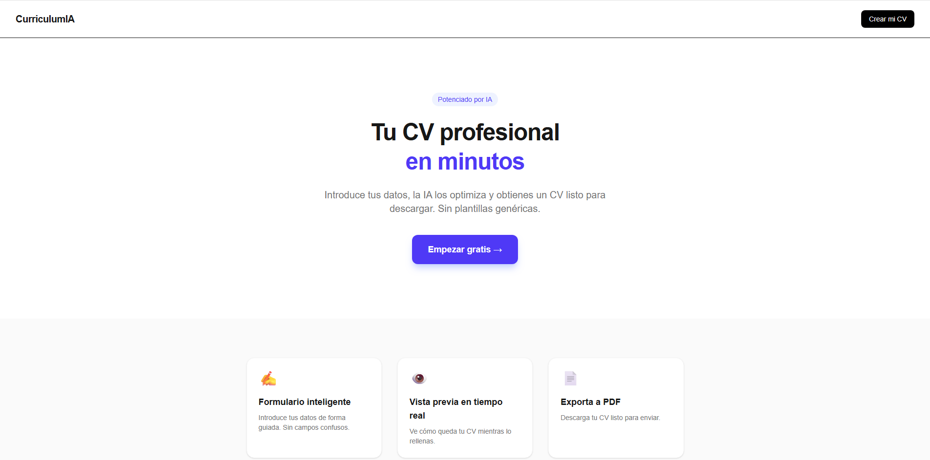 CV Genius App — Creador de CV con IA
